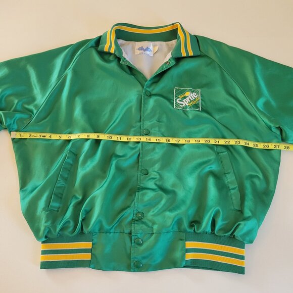RARE Vtg 80s Sprite Green Nylon Bomber Jacket with Retired Logo Size Large - Picture 7 of 15